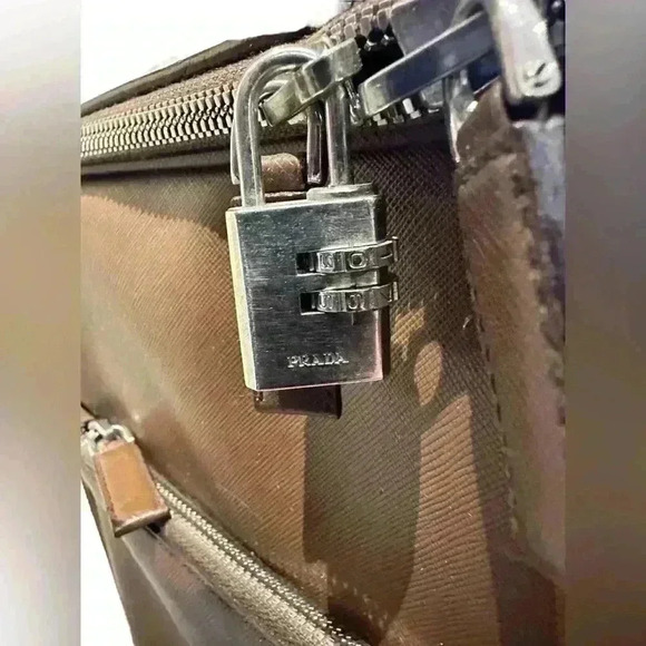 PRADA  Suitcase in Brown Saffiano Leather - Picture 9 of 9